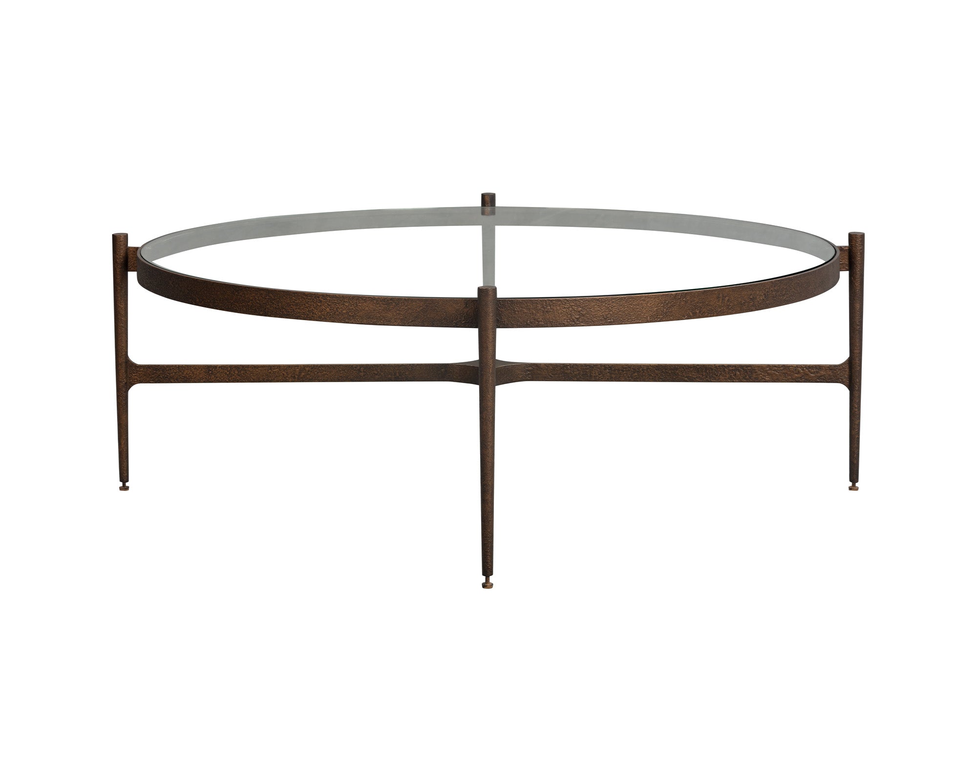 Liang & Eimil Soho Coffee Table – Antique Brass and Clear Glass