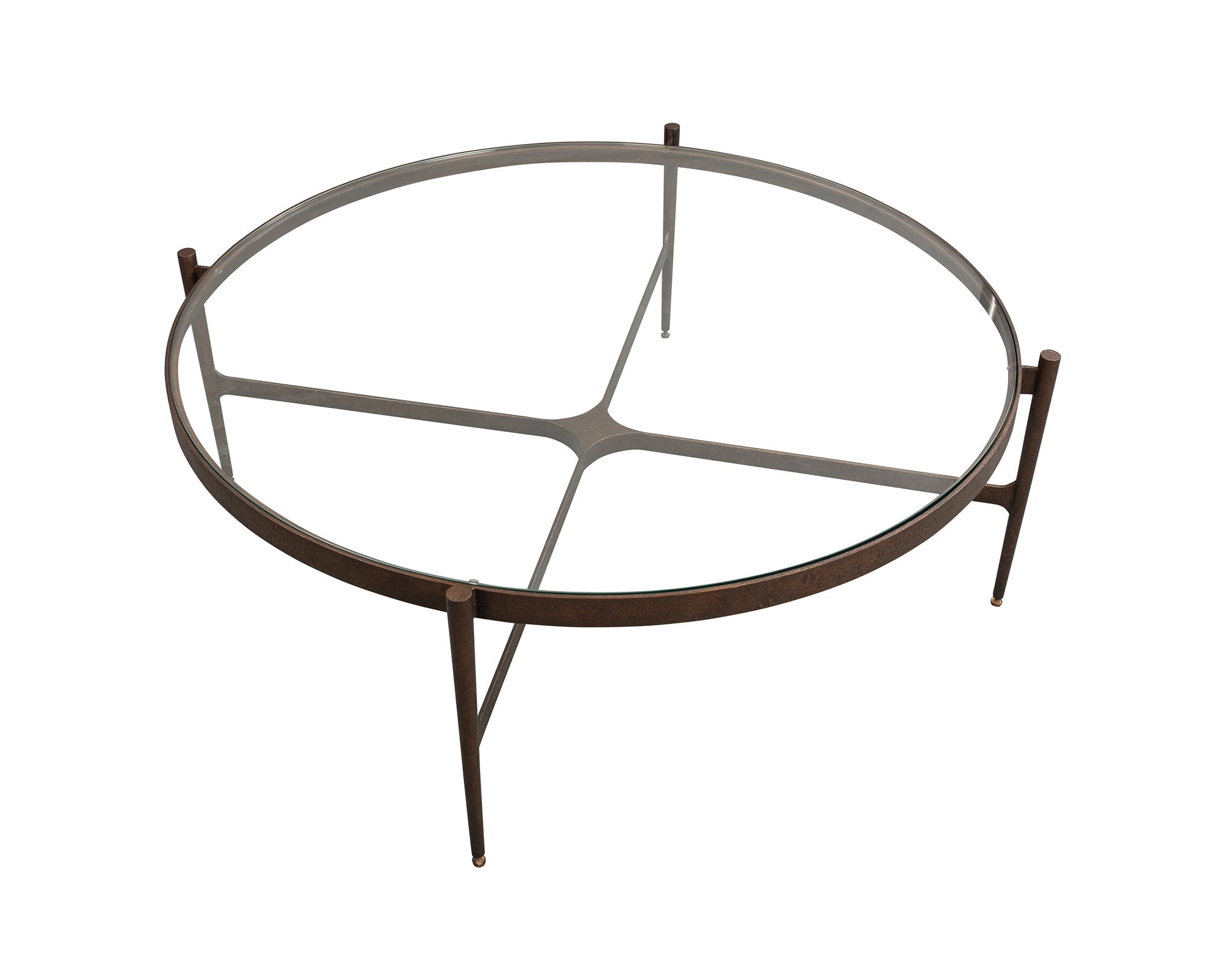 Liang & Eimil Soho Coffee Table – Antique Brass and Clear Glass