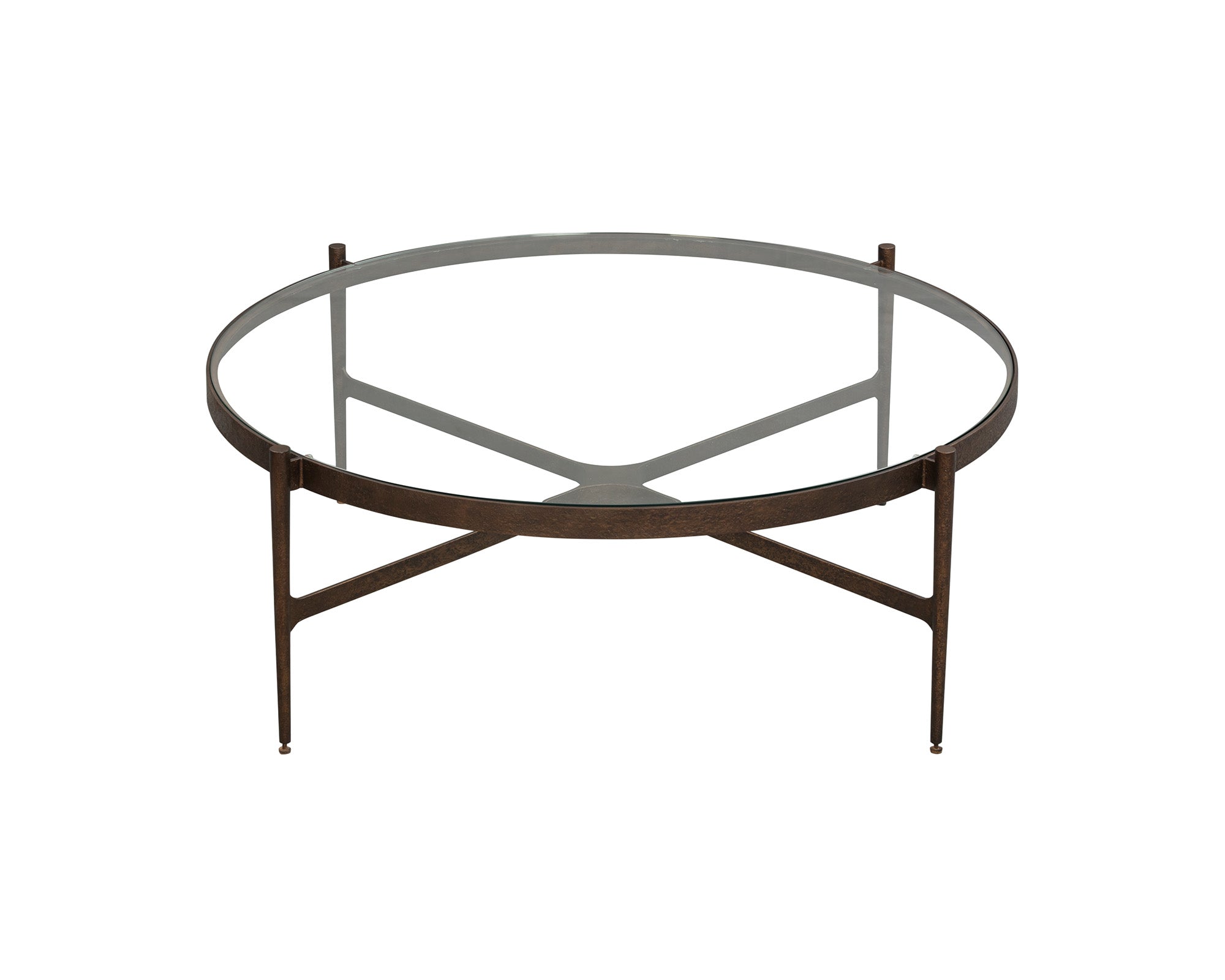 Liang & Eimil Soho Coffee Table – Antique Brass and Clear Glass