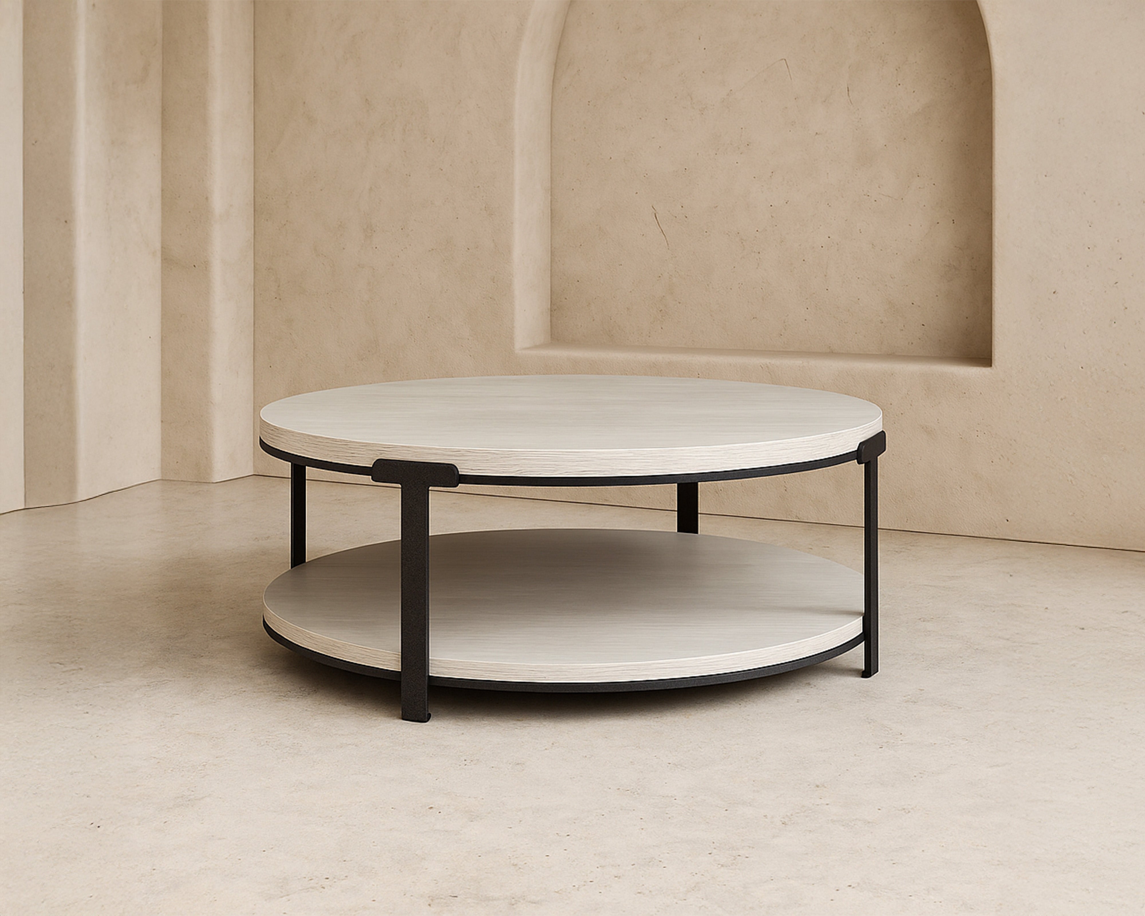 Liang & Eimil Alcana Coffee Table – Cloud Stained Oak and Black Textured Metal