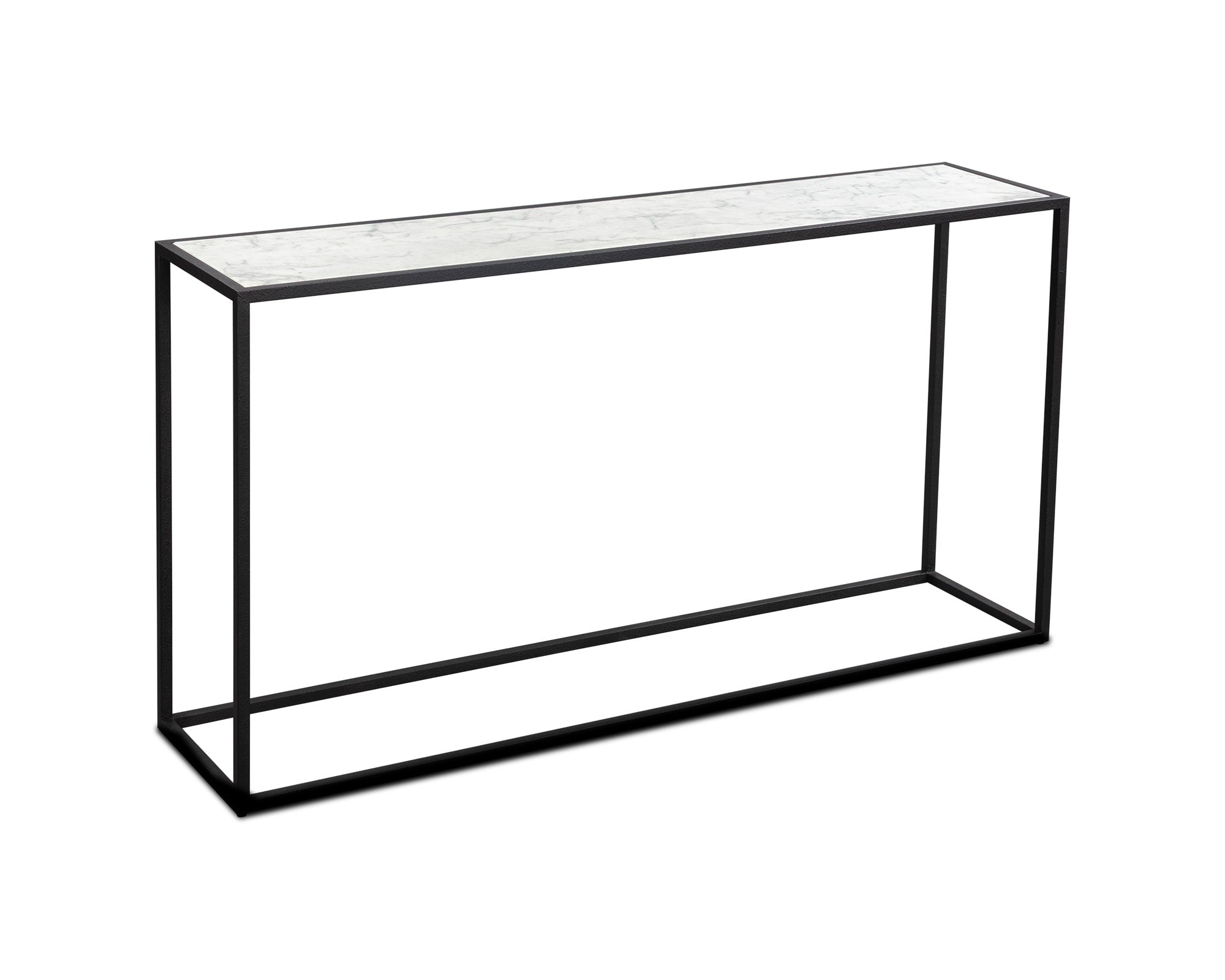Liang & Eimil Noto Console Table – Carrara Marble and Black Textured Metal
