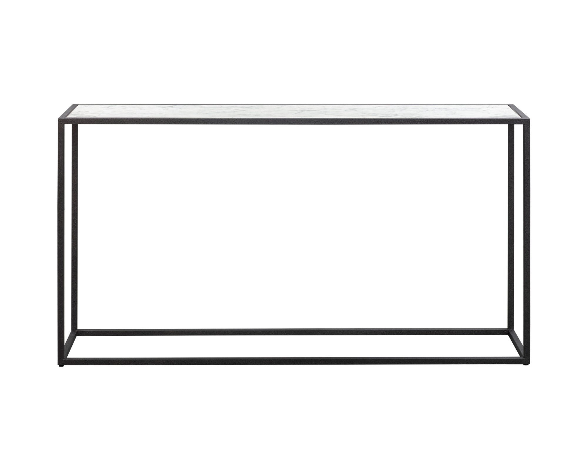 Liang & Eimil Noto Console Table – Carrara Marble and Black Textured Metal
