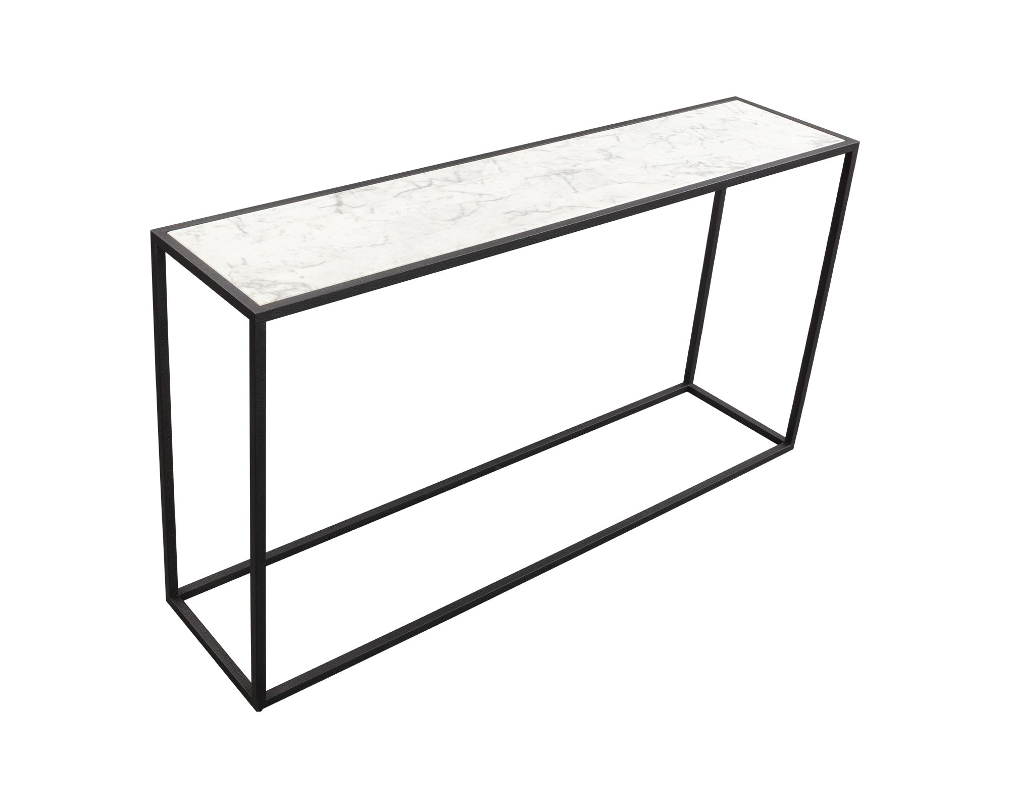Liang & Eimil Noto Console Table – Carrara Marble and Black Textured Metal