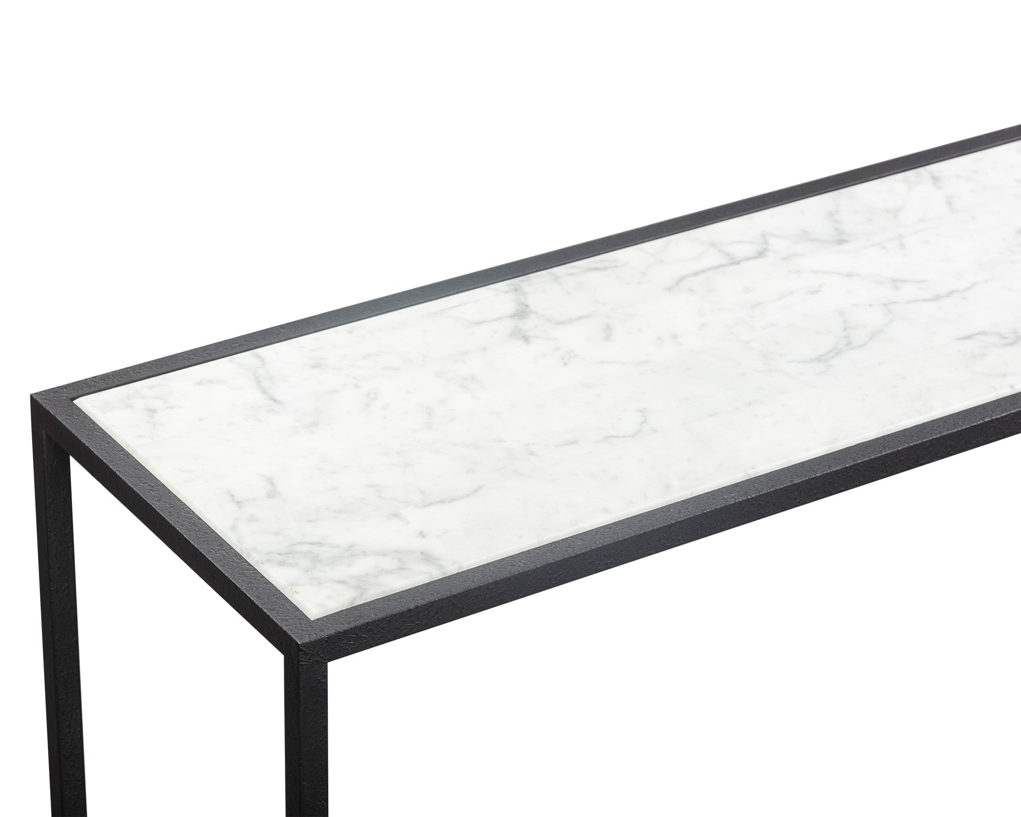 Liang & Eimil Noto Console Table – Carrara Marble and Black Textured Metal