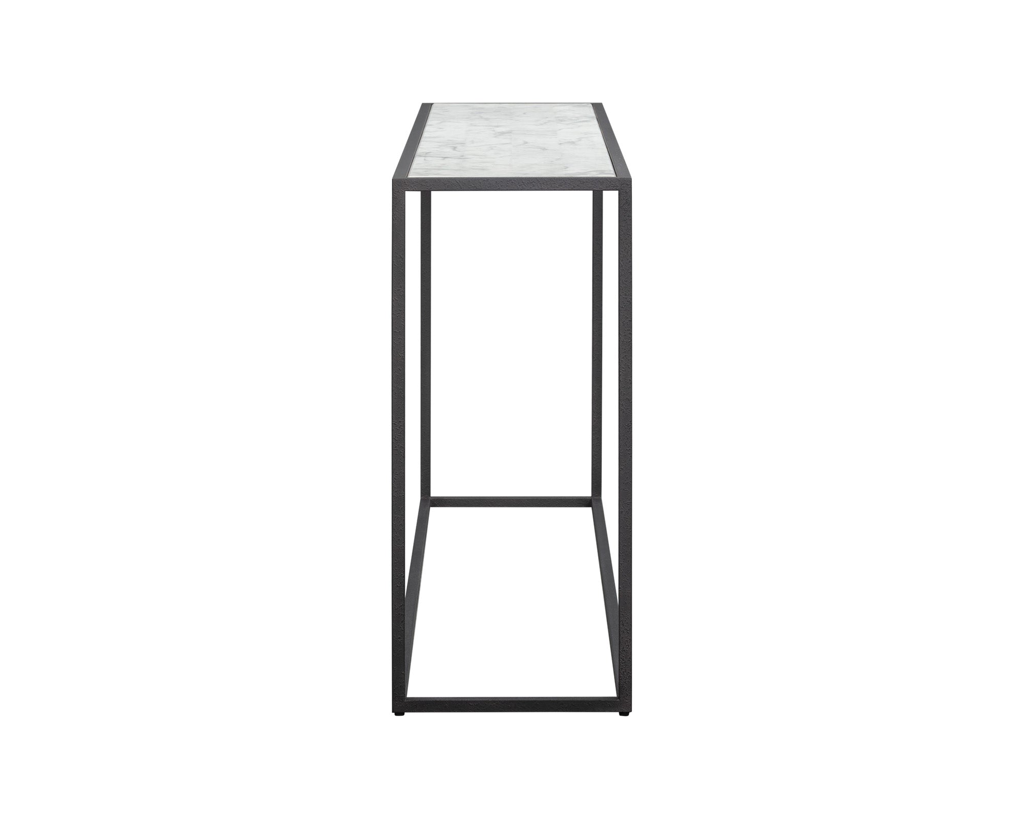 Liang & Eimil Noto Console Table – Carrara Marble and Black Textured Metal