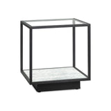 Liang & Eimil Belmon Side Table – Carrara Marble and Black Textured Metal