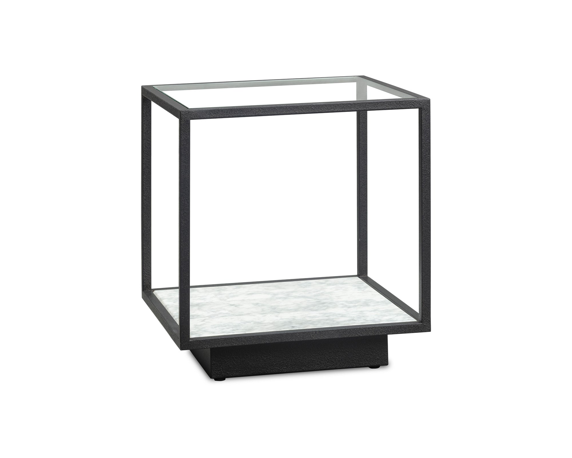 Liang & Eimil Belmon Side Table – Carrara Marble and Black Textured Metal