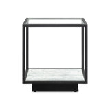 Liang & Eimil Belmon Side Table – Carrara Marble and Black Textured Metal