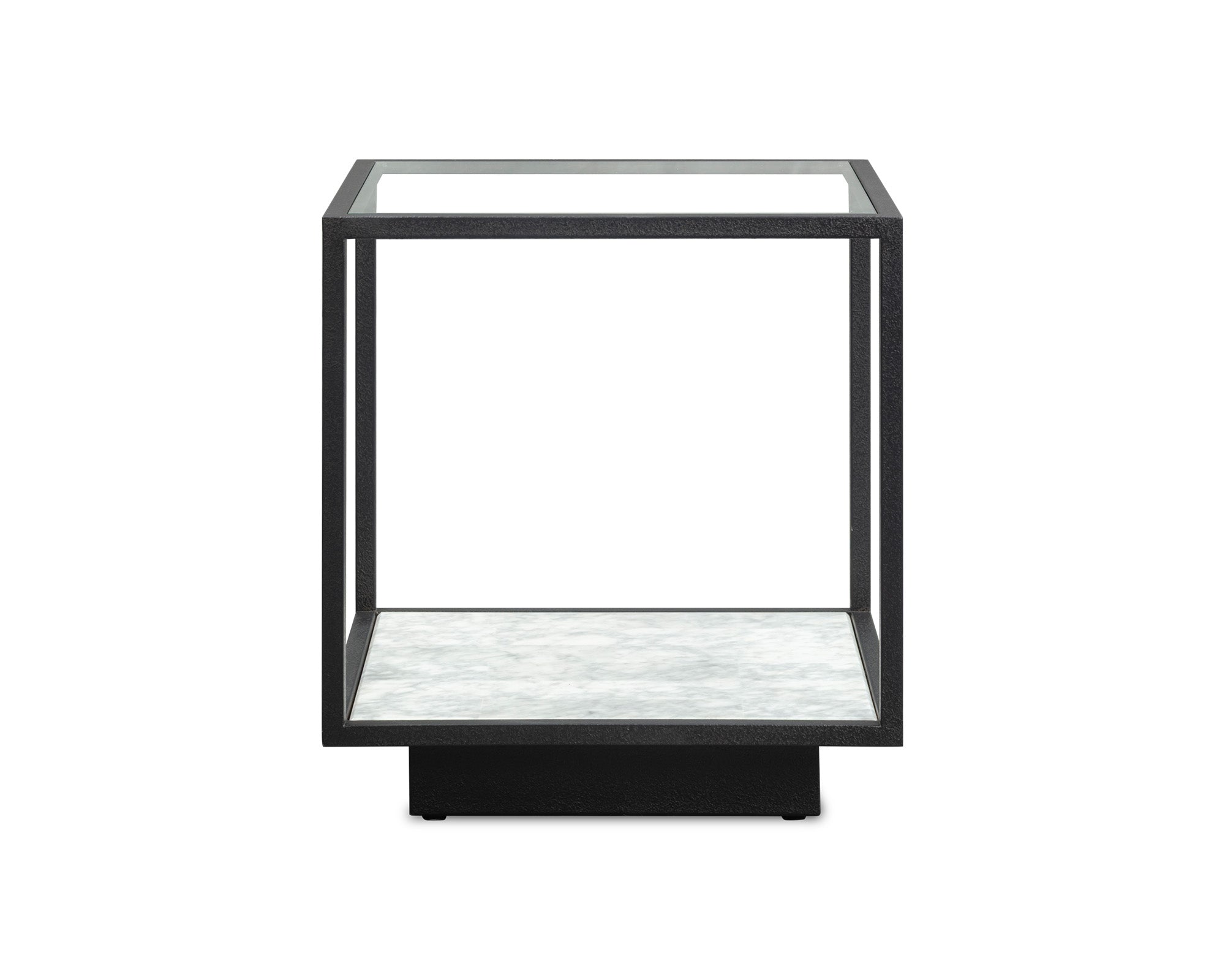Liang & Eimil Belmon Side Table – Carrara Marble and Black Textured Metal