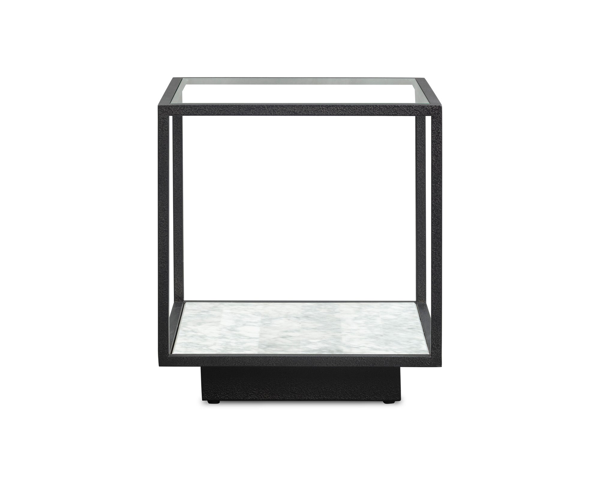 Liang & Eimil Belmon Side Table – Carrara Marble and Black Textured Metal