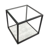 Liang & Eimil Belmon Side Table – Carrara Marble and Black Textured Metal