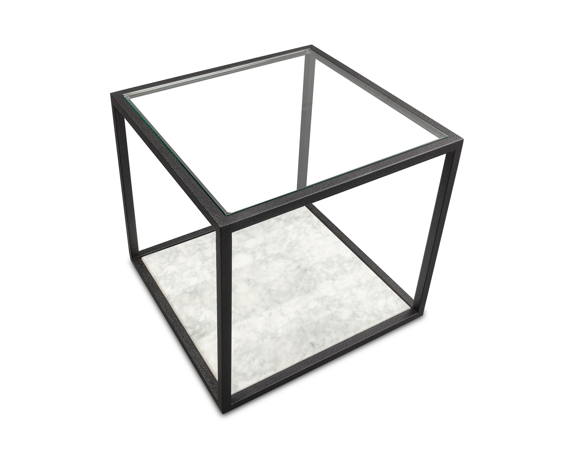 Liang & Eimil Belmon Side Table – Carrara Marble and Black Textured Metal