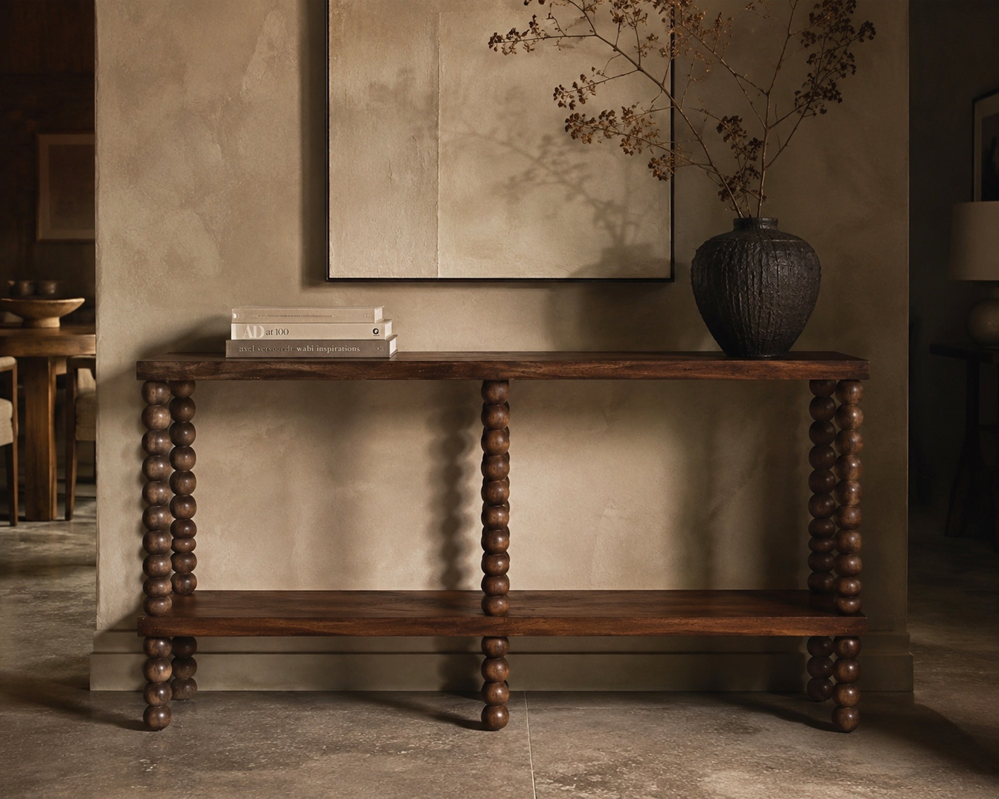 Liang & Eimil Legend Console Table – Brushed Mid Brown Acacia Wood