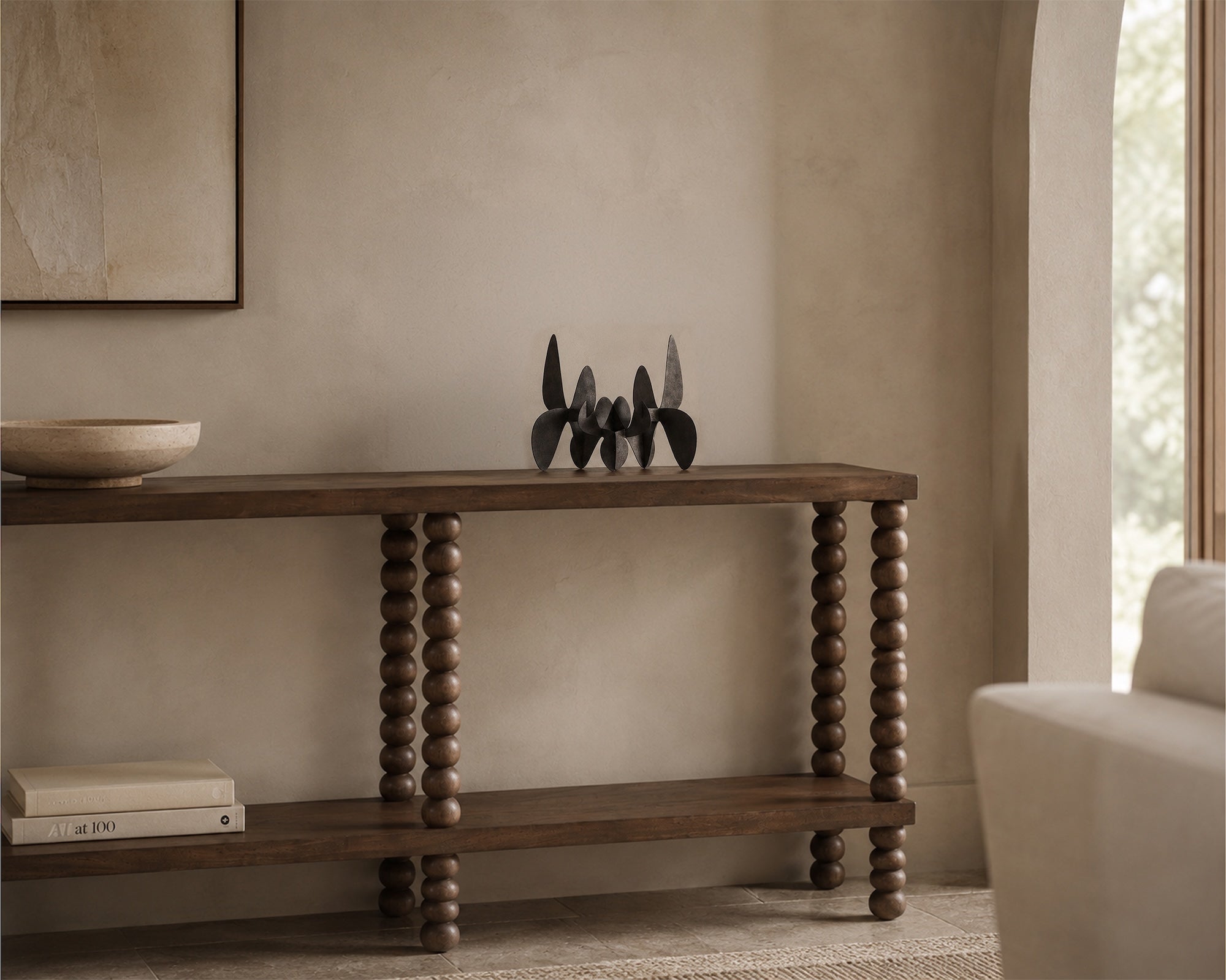 Liang & Eimil Legend Console Table – Brushed Mid Brown Acacia Wood