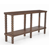 Liang & Eimil Legend Console Table – Brushed Mid Brown Acacia Wood