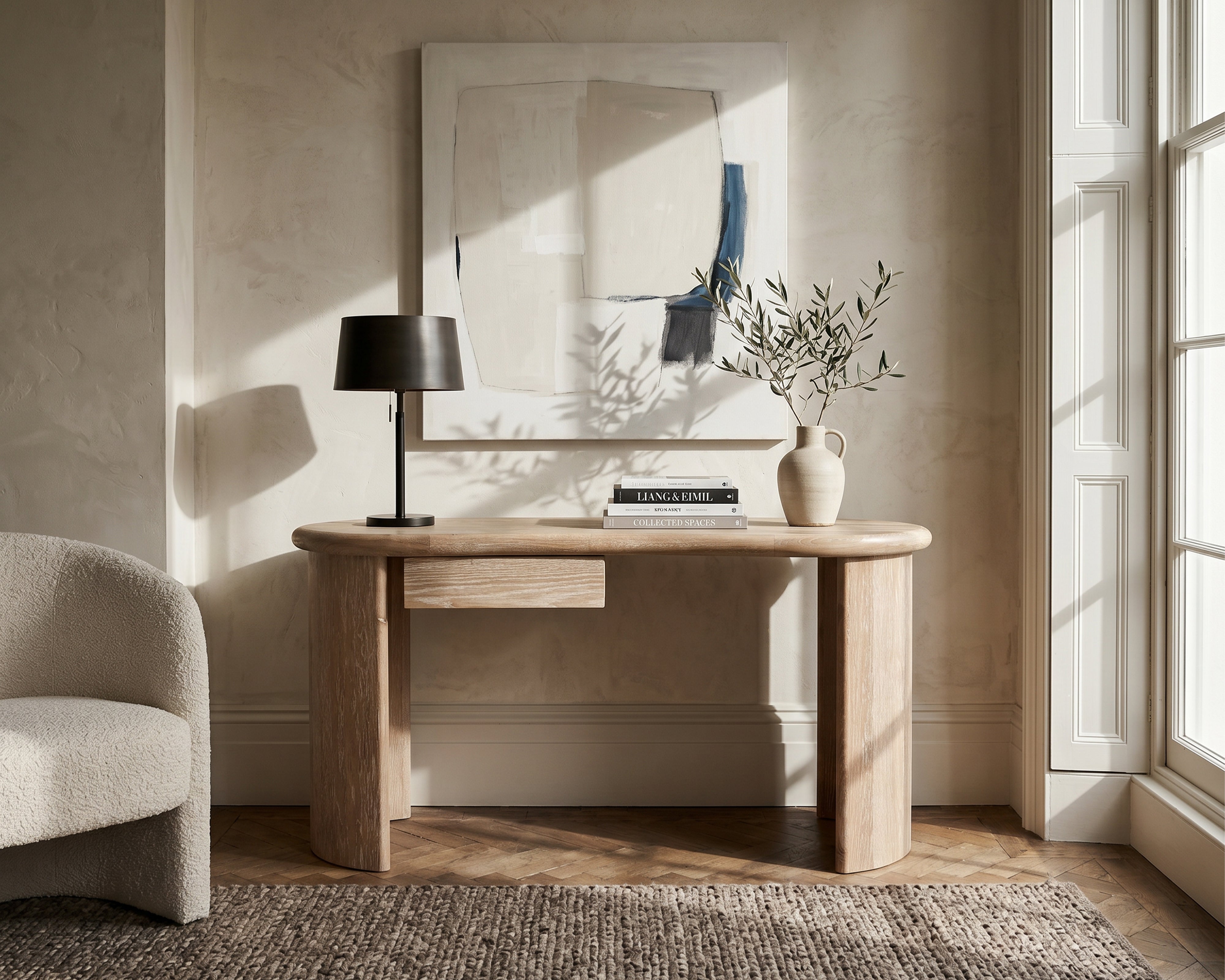Liang & Eimil Lluna Desk – Brushed Natural American White Oak