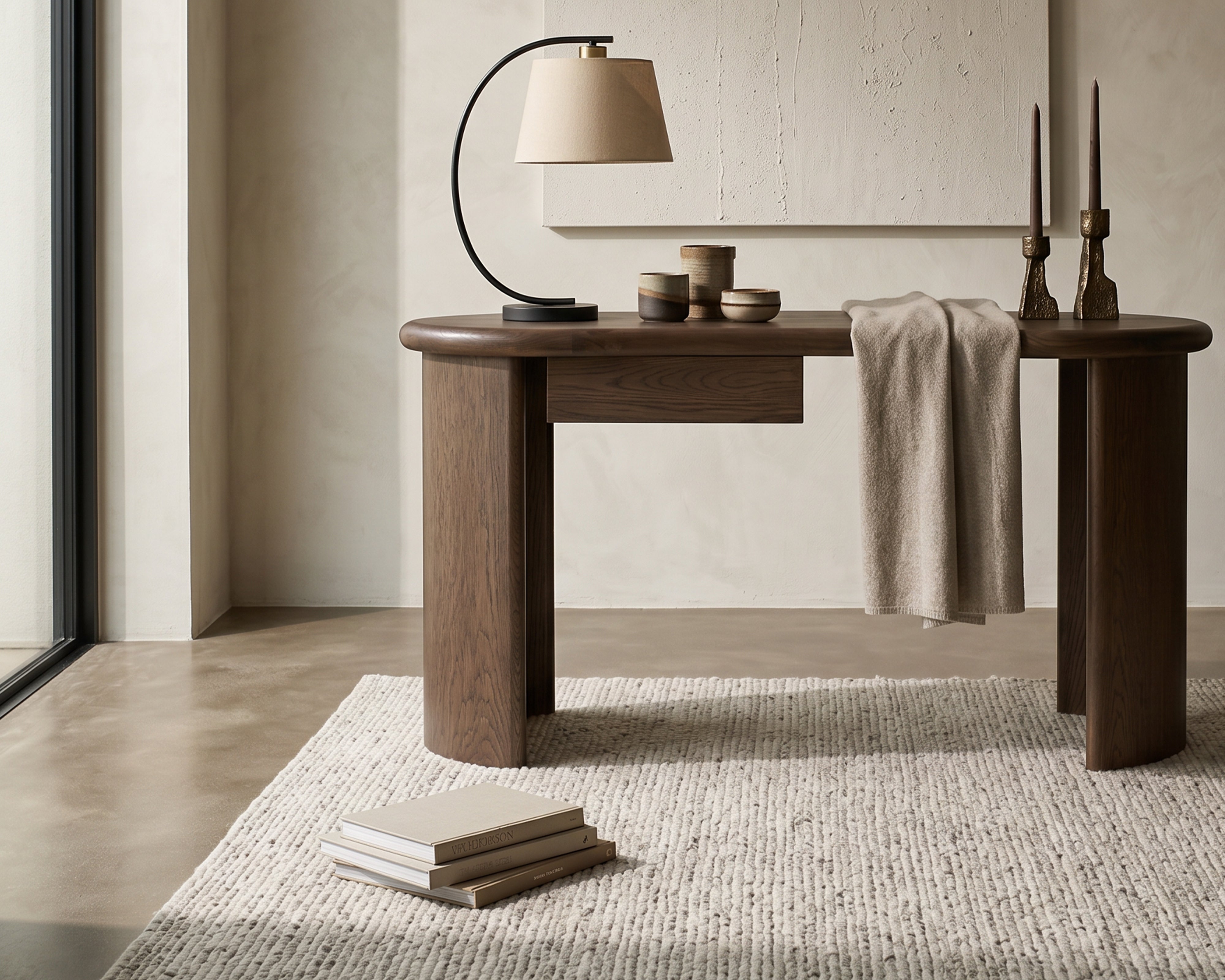 Liang & Eimil Lluna Desk – Brushed Mid Brown Oak