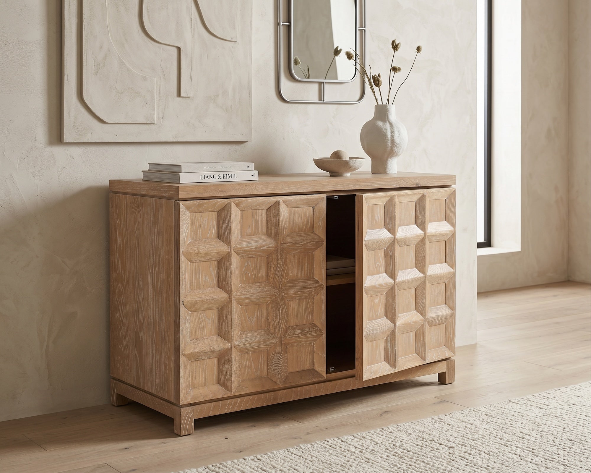 Liang & Eimil Llauna 2 Door Sideboard - Brushed Light Beige Oak
