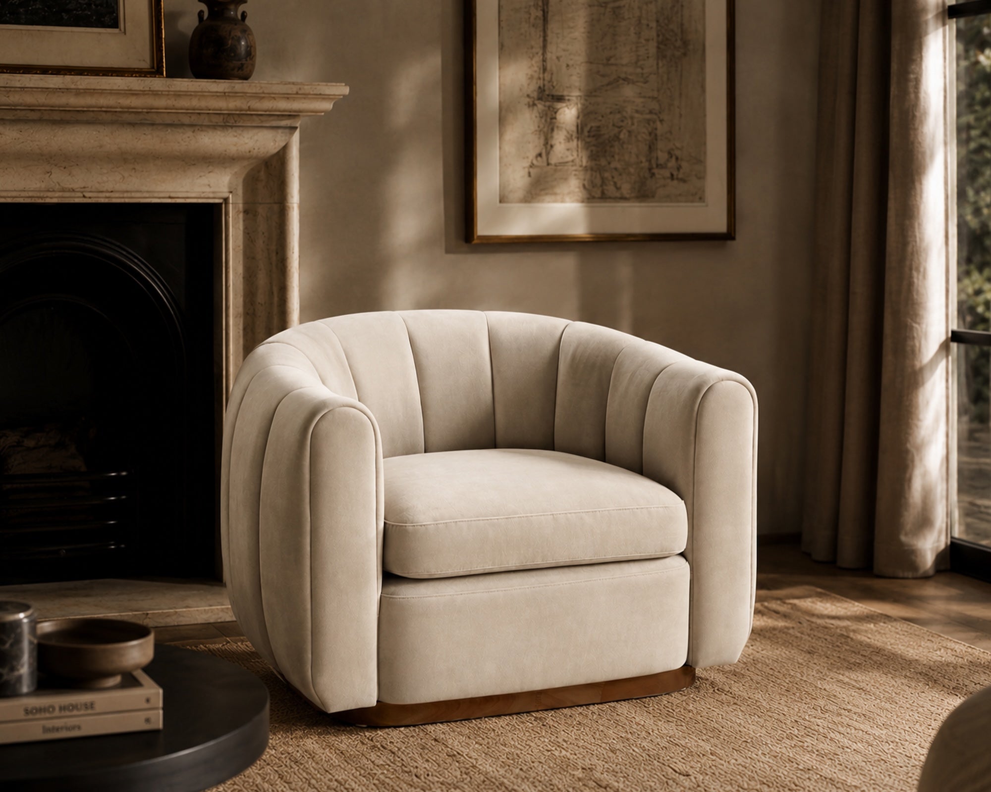 Liang & Eimil Arles Occasional Chair – Melbourne Stone Velvet