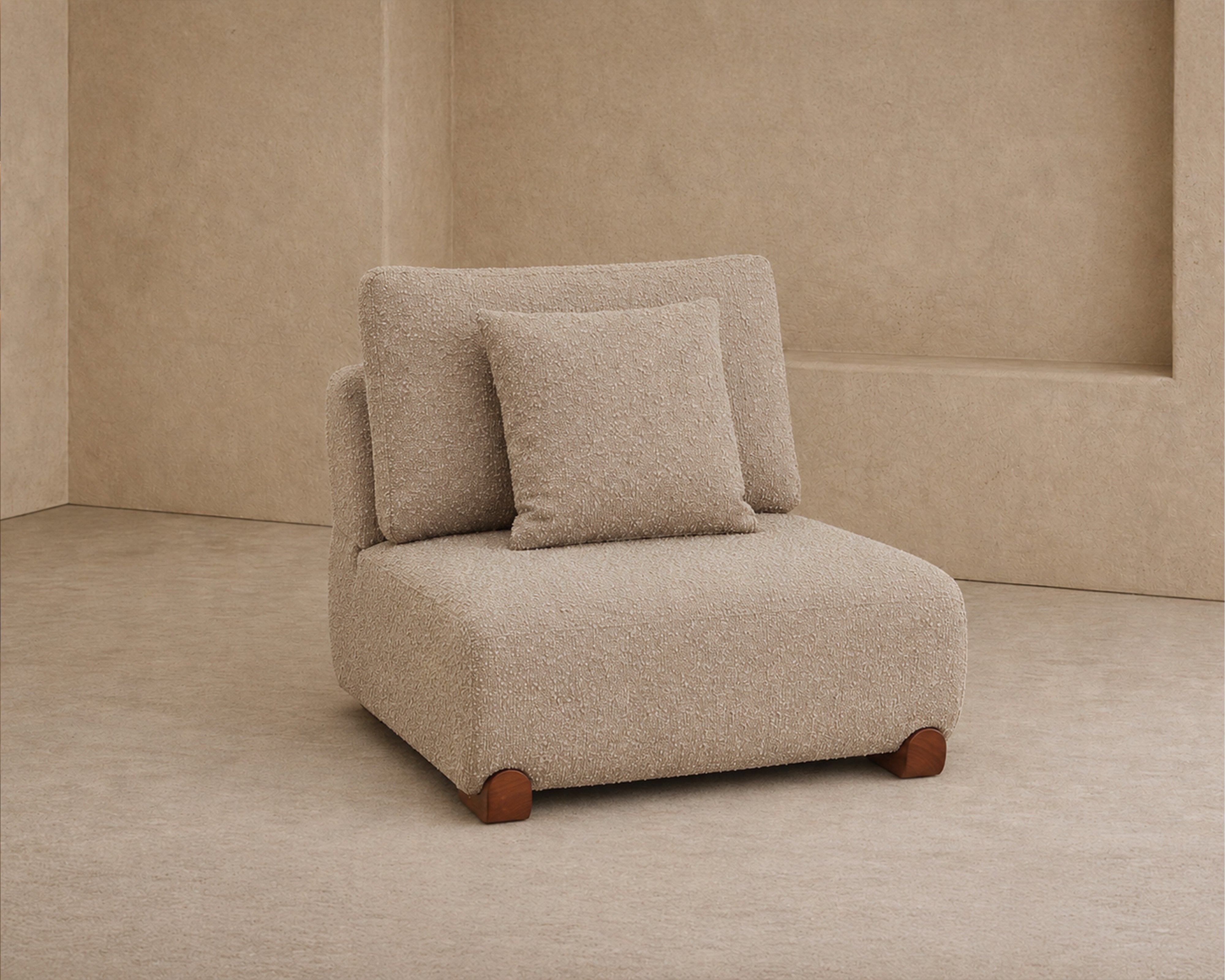 Liang & Eimil Cotto Modular Sofa – Middle One Seater Module – Amalfy Taupe Chenille