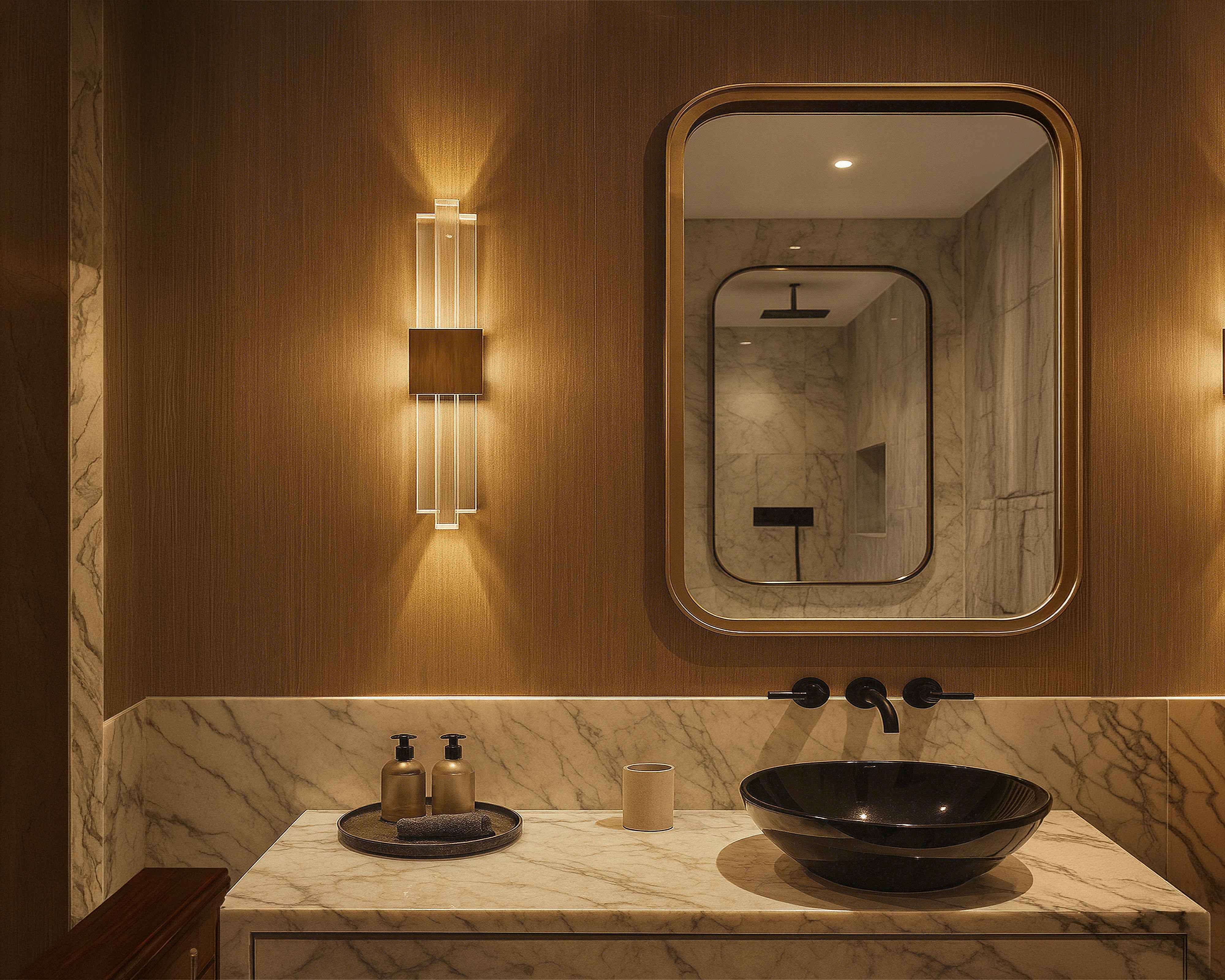 Liang & Eimil Bravura IP44 Wall Light - Acrylic and Brushed Brass