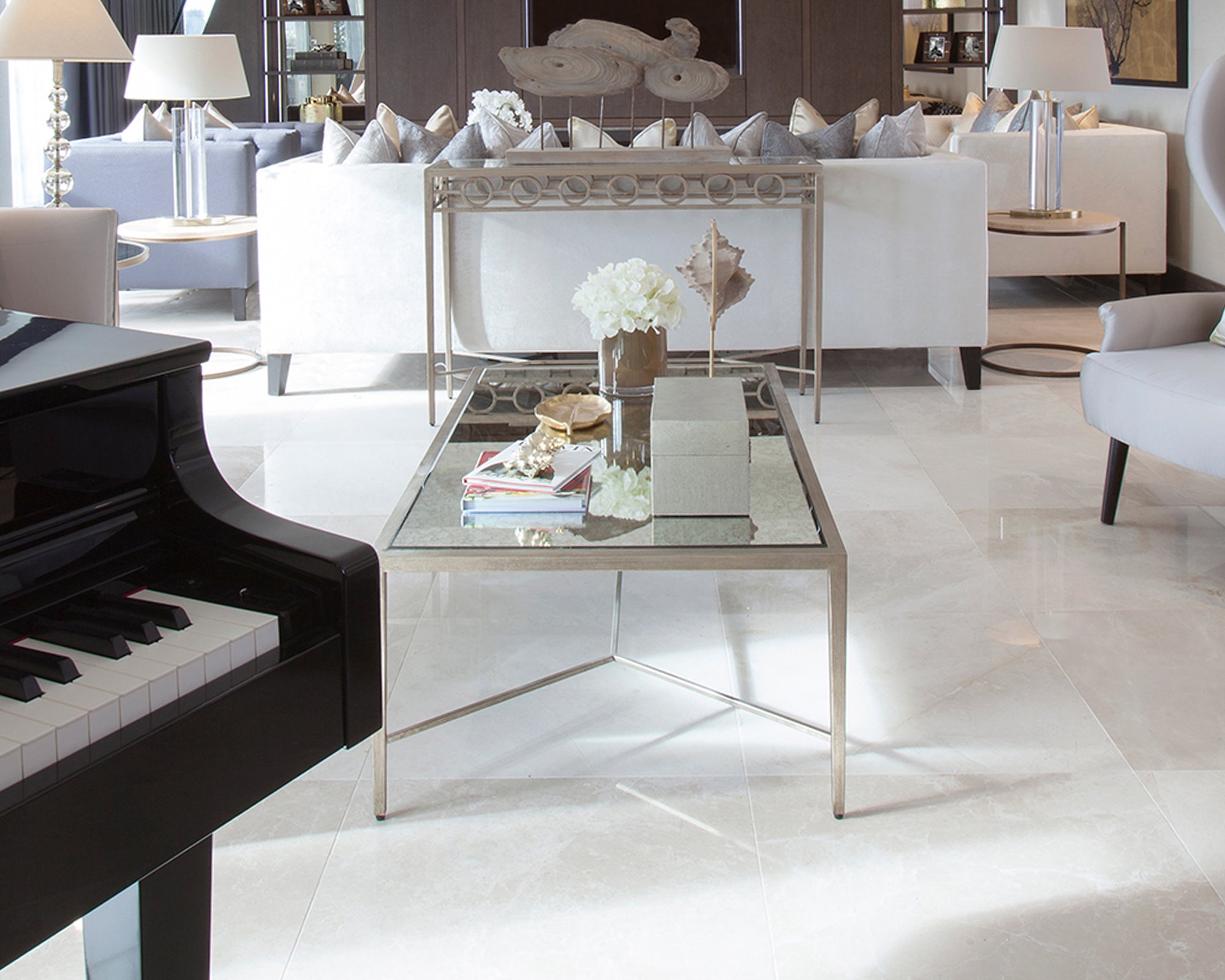 Tarah Coffee Table - Antique Silver Mirror