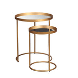 Liang & Eimil Song Side Tables (Set of 2) with Mirror Tops and Antique Gold