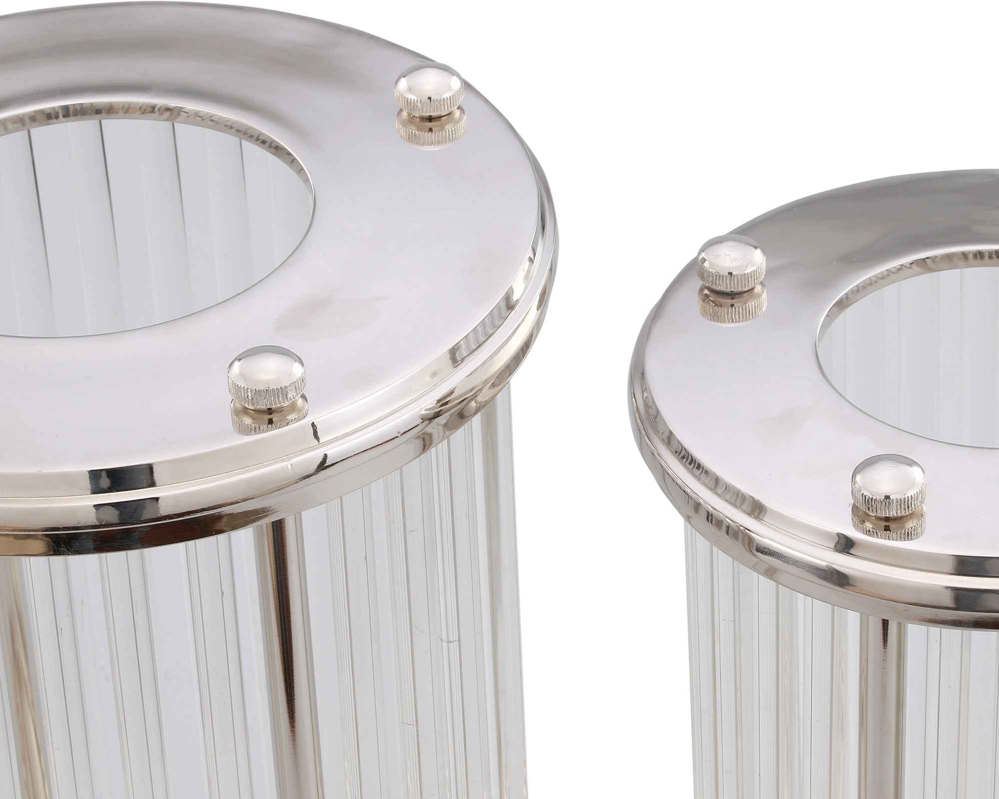 Bethany Hurricane Candle Holder - Nickel Large