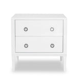 Verona Bedside Table - Solid Wood, White High Gloss