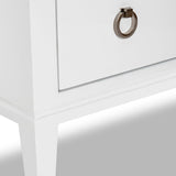 Verona Bedside Table - Solid Wood, White High Gloss