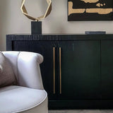 Kent Sideboard 4 Doors - Wenge Finish, Brass Finish