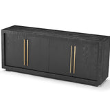 Kent Sideboard 4 Doors - Wenge Finish, Brass Finish