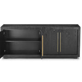 Kent Sideboard 4 Doors - Wenge Finish, Brass Finish