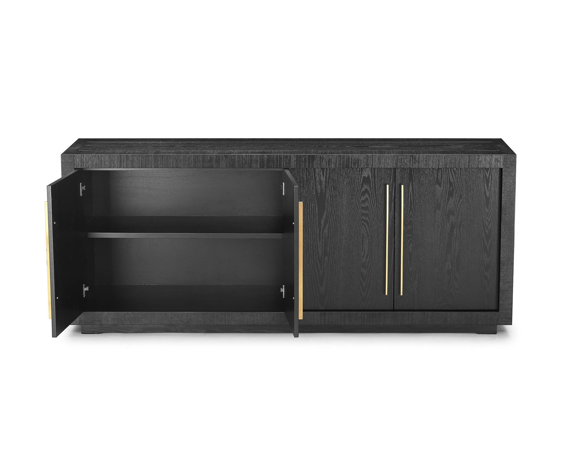 Kent Sideboard 4 Doors - Wenge Finish, Brass Finish