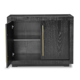 Kent Sideboard 2 Doors - Wenge Finish, Brass Finish