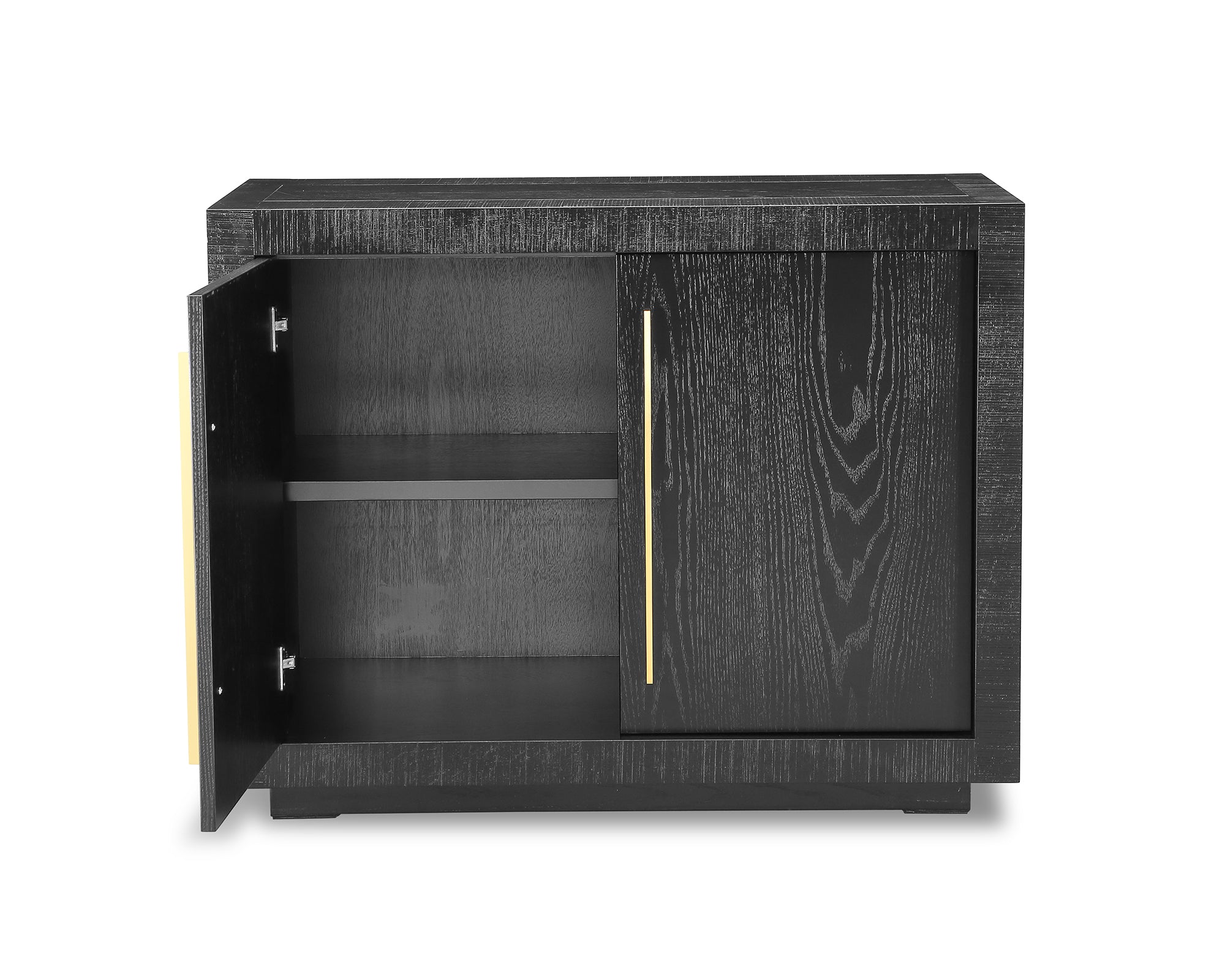 Kent Sideboard 2 Doors - Wenge Finish, Brass Finish