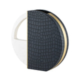 Kalahari Vase - Crocodile Leather, Brass Finish