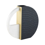 Kalahari Vase - Crocodile Leather, Brass Finish