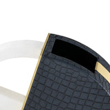 Kalahari Vase - Crocodile Leather, Brass Finish