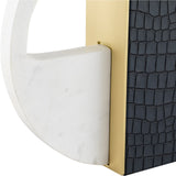 Kalahari Vase - Crocodile Leather, Brass Finish
