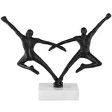 Rondo Sculpture - Blackened Cast Iron, White Marble
