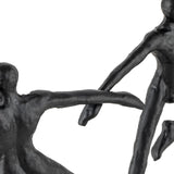 Rondo Sculpture - Blackened Cast Iron, White Marble