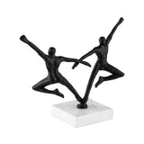 Rondo Sculpture - Blackened Cast Iron, White Marble
