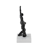 Rondo Sculpture - Blackened Cast Iron, White Marble