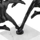 Rondo Sculpture - Blackened Cast Iron, White Marble