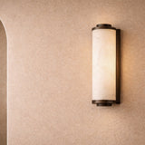 Liang & Eimil Fento IP44 Wall Lamp - Antique Bronze and Alabaster Effect - Small