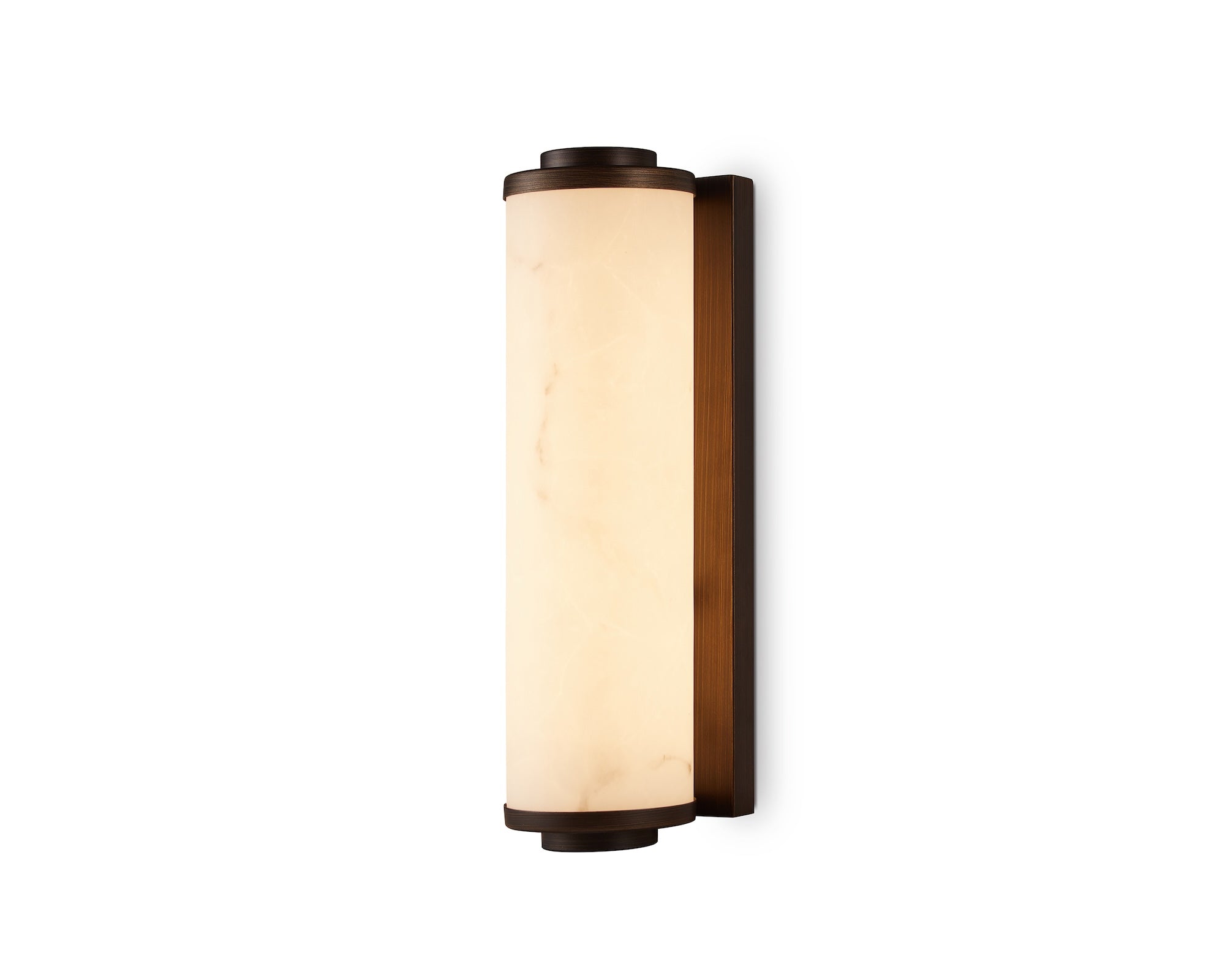 Liang & Eimil Fento IP44 Wall Lamp - Antique Bronze and Alabaster Effect - Small