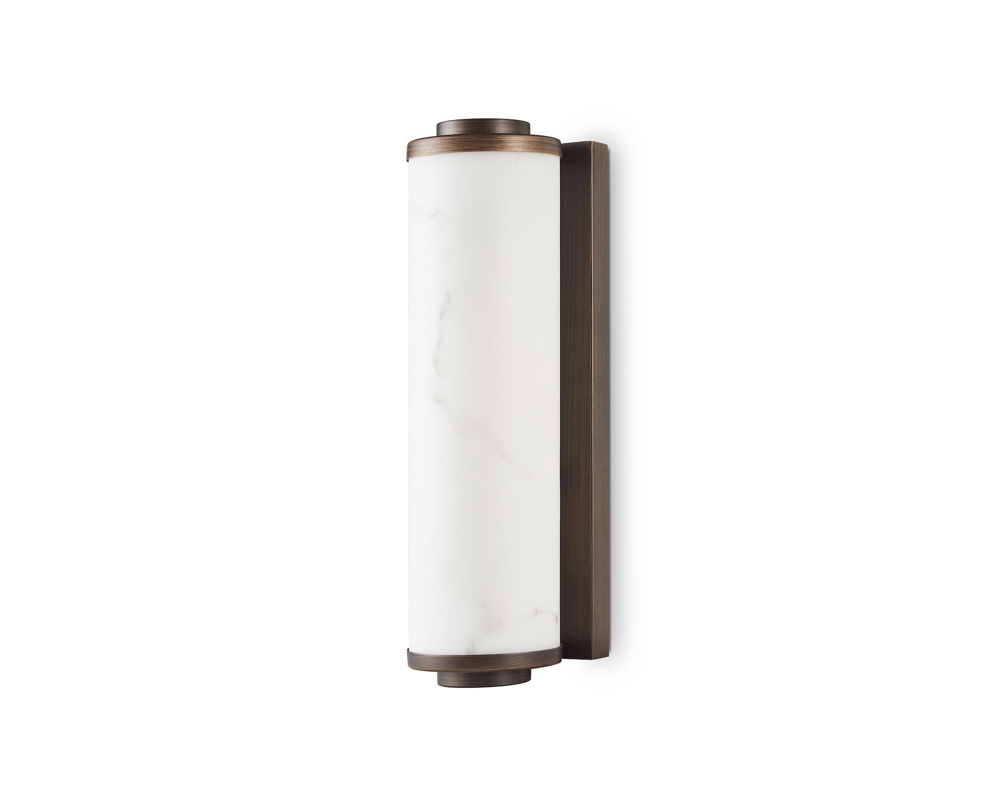 Liang & Eimil Fento IP44 Wall Lamp - Antique Bronze and Alabaster Effect - Small
