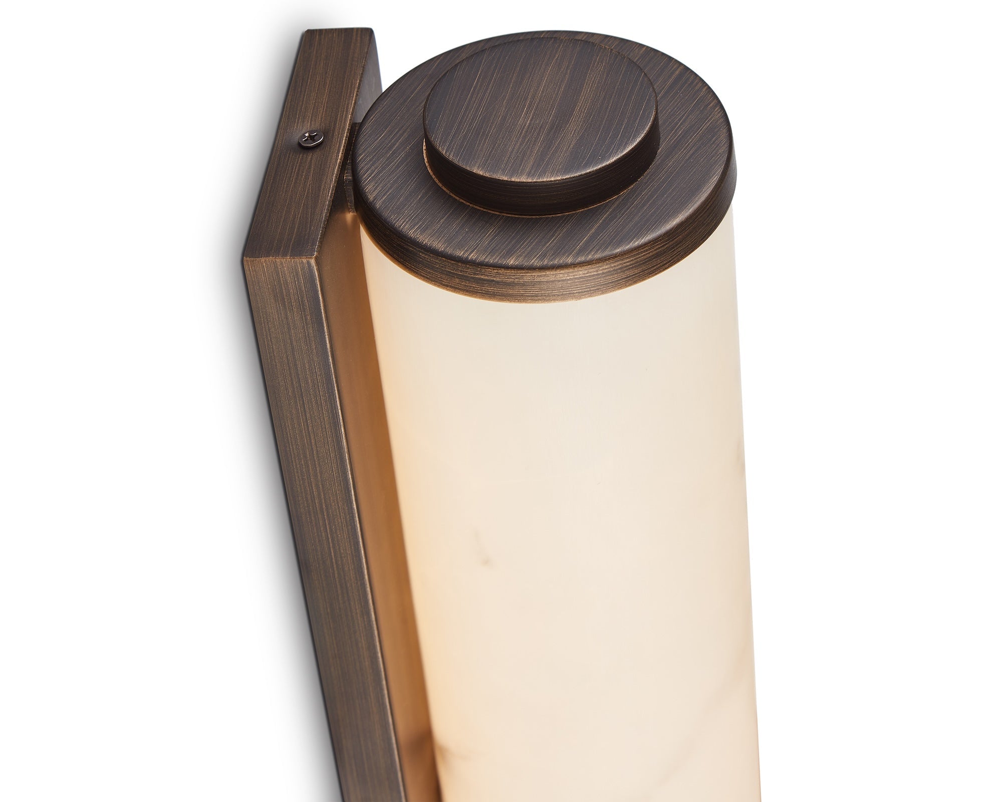 Liang & Eimil Fento IP44 Wall Lamp - Antique Bronze and Alabaster Effect - Small