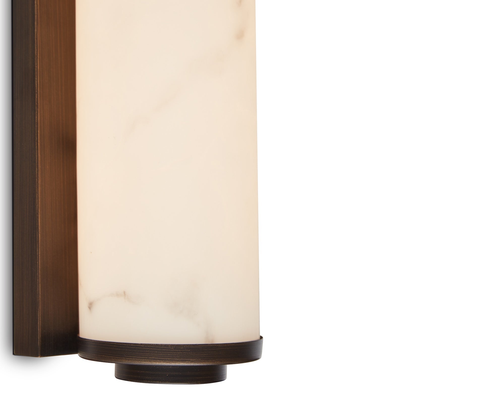 Liang & Eimil Fento IP44 Wall Lamp - Antique Bronze and Alabaster Effect - Small